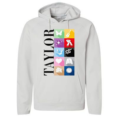 Girl Retro Taylor First Name Personalized Groovy Birthday Performance Fleece Hoodie