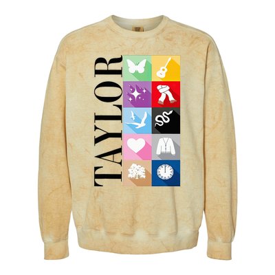 Girl Retro Taylor First Name Personalized Groovy Birthday Colorblast Crewneck Sweatshirt