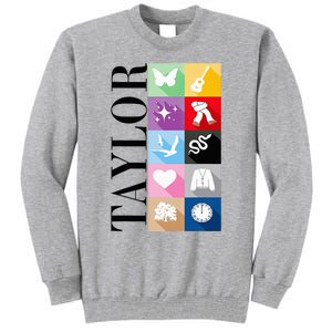 Girl Retro Taylor First Name Personalized Groovy Birthday Tall Sweatshirt