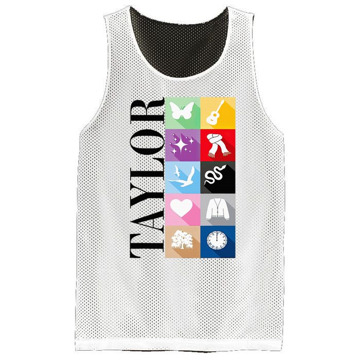 Girl Retro Taylor First Name Personalized Groovy Birthday Mesh Reversible Basketball Jersey Tank