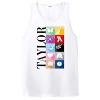 Girl Retro Taylor First Name Personalized Groovy Birthday PosiCharge Competitor Tank