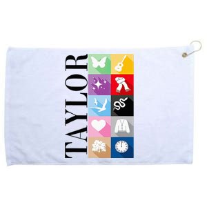 Girl Retro Taylor First Name Personalized Groovy Birthday Grommeted Golf Towel