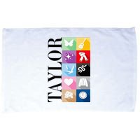 Girl Retro Taylor First Name Personalized Groovy Birthday Microfiber Hand Towel