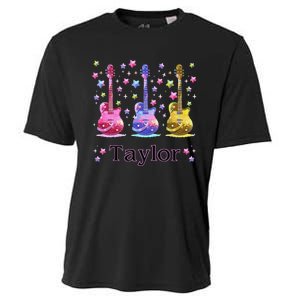 Girl Retro Taylor First Name Personalized Groovy 80S Gift Cooling Performance Crew T-Shirt