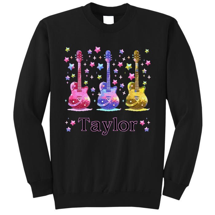 Girl Retro Taylor First Name Personalized Groovy 80S Gift Sweatshirt