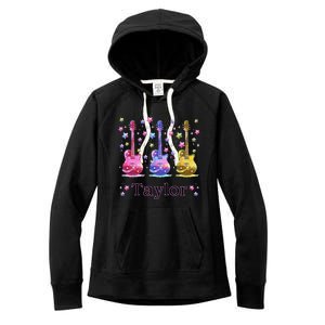 Girl Retro Taylor First Name Personalized Groovy 80S Gift Women's Fleece Hoodie