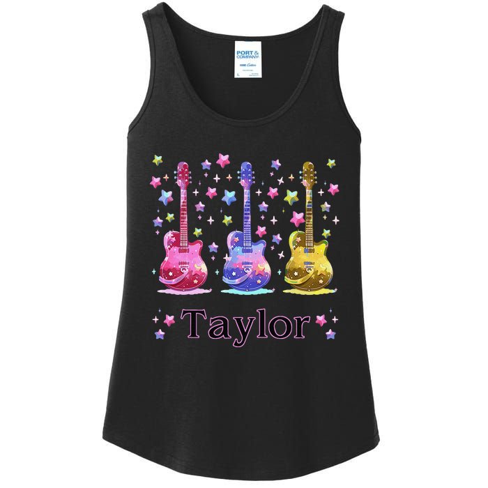 Girl Retro Taylor First Name Personalized Groovy 80S Gift Ladies Essential Tank