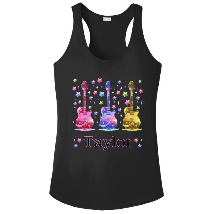 Girl Retro Taylor First Name Personalized Groovy 80S Gift Ladies PosiCharge Competitor Racerback Tank