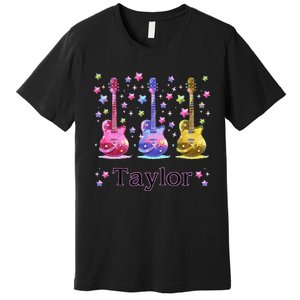 Girl Retro Taylor First Name Personalized Groovy 80S Gift Premium T-Shirt