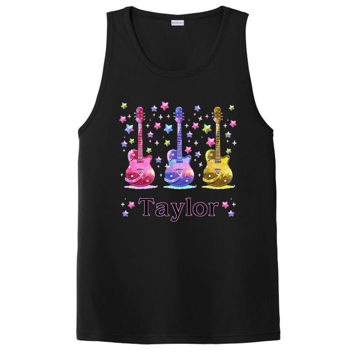 Girl Retro Taylor First Name Personalized Groovy 80S Gift PosiCharge Competitor Tank