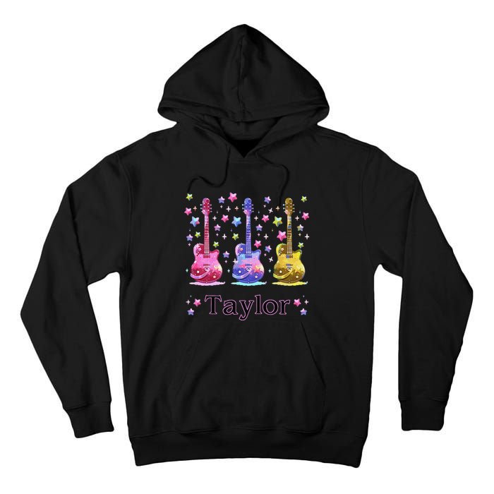 Girl Retro Taylor First Name Personalized Groovy 80S Gift Tall Hoodie