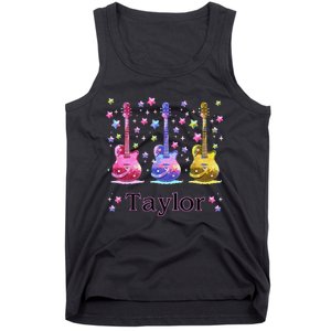 Girl Retro Taylor First Name Personalized Groovy 80S Gift Tank Top