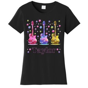 Girl Retro Taylor First Name Personalized Groovy 80S Gift Women's T-Shirt