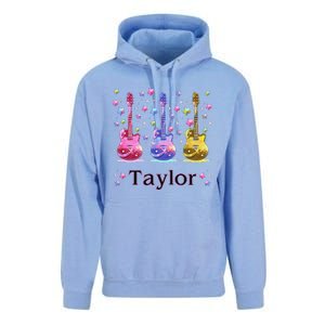 Girl Retro Taylor First Name Personalized Groovy 80S Gift Unisex Surf Hoodie