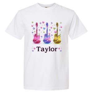 Girl Retro Taylor First Name Personalized Groovy 80S Gift Garment-Dyed Heavyweight T-Shirt