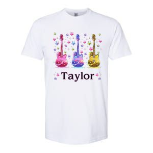 Girl Retro Taylor First Name Personalized Groovy 80S Gift Softstyle CVC T-Shirt