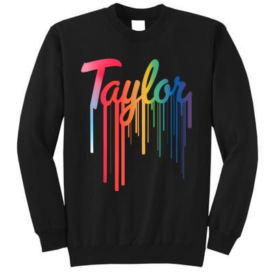 Girl Retro Taylor First Name Personalized Groovy 80S Sweatshirt