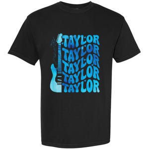 Girl Retro Taylor First Name Personalized Groovy 80S Garment-Dyed Heavyweight T-Shirt