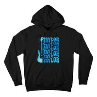 Girl Retro Taylor First Name Personalized Groovy 80S Hoodie