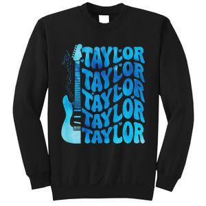 Girl Retro Taylor First Name Personalized Groovy 80S Sweatshirt