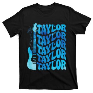 Girl Retro Taylor First Name Personalized Groovy 80S T-Shirt