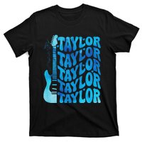 Girl Retro Taylor First Name Personalized Groovy 80S T-Shirt