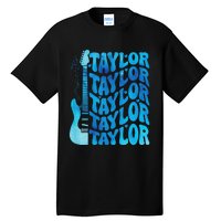 Girl Retro Taylor First Name Personalized Groovy 80S Tall T-Shirt