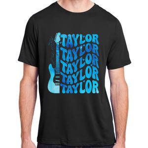 Girl Retro Taylor First Name Personalized Groovy 80S Adult ChromaSoft Performance T-Shirt