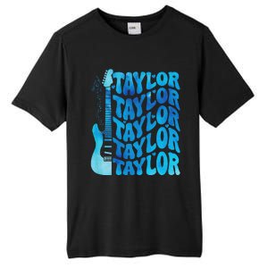 Girl Retro Taylor First Name Personalized Groovy 80S Tall Fusion ChromaSoft Performance T-Shirt