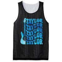 Girl Retro Taylor First Name Personalized Groovy 80S Mesh Reversible Basketball Jersey Tank