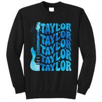 Girl Retro Taylor First Name Personalized Groovy 80S Tall Sweatshirt