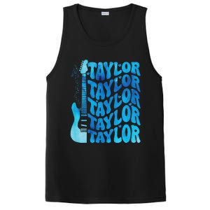 Girl Retro Taylor First Name Personalized Groovy 80S PosiCharge Competitor Tank