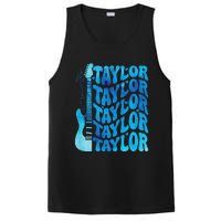 Girl Retro Taylor First Name Personalized Groovy 80S PosiCharge Competitor Tank