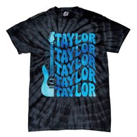 Girl Retro Taylor First Name Personalized Groovy 80S Tie-Dye T-Shirt