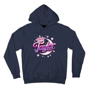 Girl Retro Taylor First Name Personalized Groovy 80S Tall Hoodie