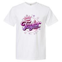 Girl Retro Taylor First Name Personalized Groovy 80S Garment-Dyed Heavyweight T-Shirt