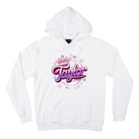 Girl Retro Taylor First Name Personalized Groovy 80S Hoodie