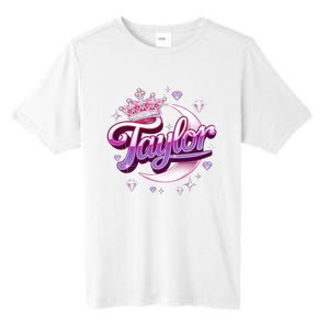 Girl Retro Taylor First Name Personalized Groovy 80S Tall Fusion ChromaSoft Performance T-Shirt