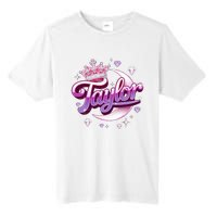 Girl Retro Taylor First Name Personalized Groovy 80S Tall Fusion ChromaSoft Performance T-Shirt