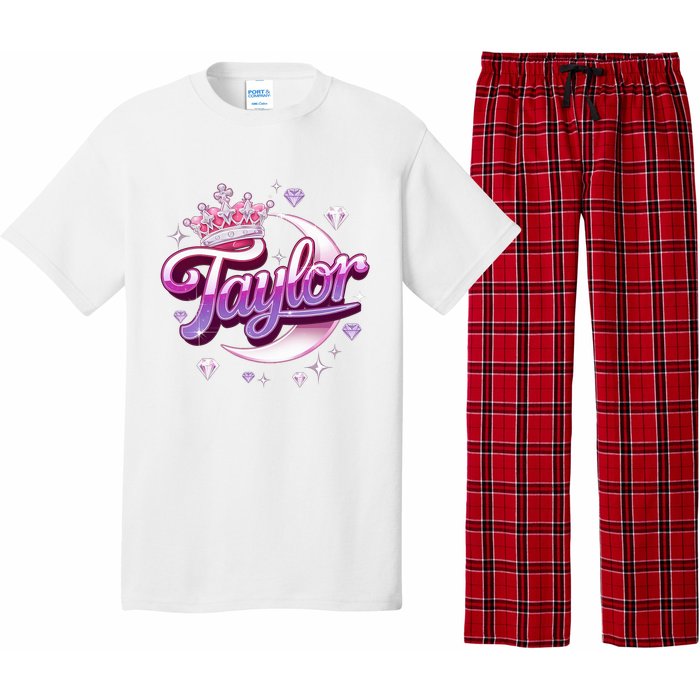 Girl Retro Taylor First Name Personalized Groovy 80S Pajama Set