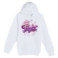 Girl Retro Taylor First Name Personalized Groovy 80S Premium Pullover Hoodie