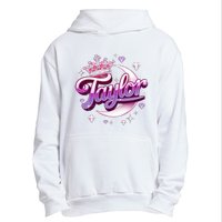 Girl Retro Taylor First Name Personalized Groovy 80S Urban Pullover Hoodie