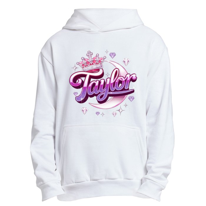 Girl Retro Taylor First Name Personalized Groovy 80S Urban Pullover Hoodie