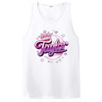 Girl Retro Taylor First Name Personalized Groovy 80S PosiCharge Competitor Tank