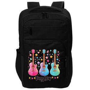 Girl Retro Taylor First Name Personalized Groovy 80s Pink Impact Tech Backpack