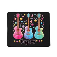 Girl Retro Taylor First Name Personalized Groovy 80s Pink Mousepad