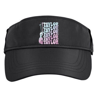 Girl Retro Taylor First Name Personalized Groovy 80s Pink Adult Drive Performance Visor