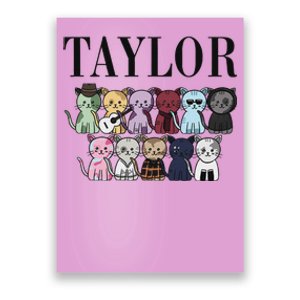 Girl Retro Taylor First Name Personalized Groovy Birthday Poster