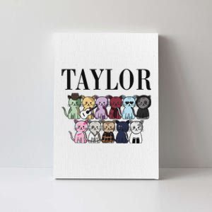 Girl Retro Taylor First Name Personalized Groovy Birthday Canvas