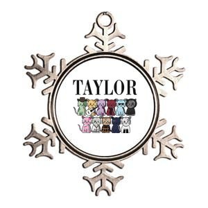 Girl Retro Taylor First Name Personalized Groovy Birthday Metallic Star Ornament